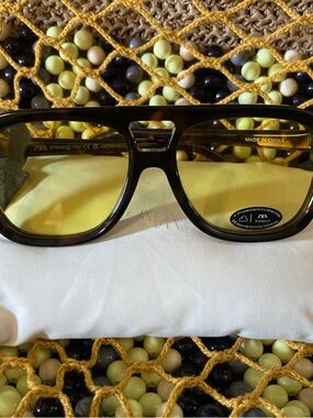 Zara Brown Tortoiseshell Sunglasses with Yellow Lenses